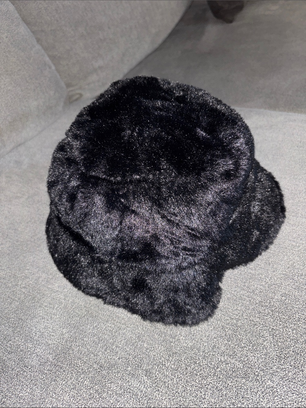 SHEIN Black Faux Fur Bucket Hat NWT